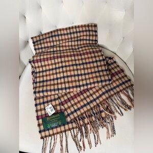 Vintage LL BEAN 100% Lambswool Hand Woven In Ireland Plaid Scarf. NEW. $49.96